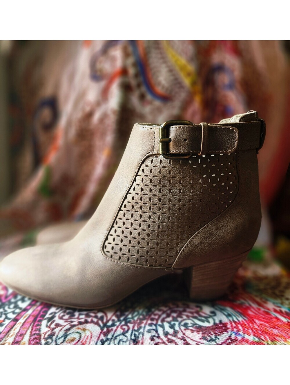 Aquatalia 'Francie' Taupe Ankle Bootie Size 9.5